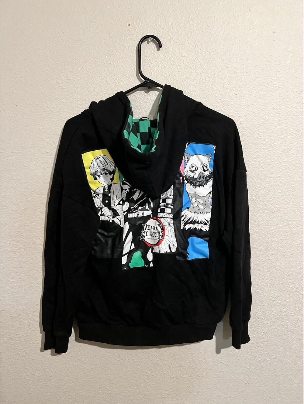 Demon Slayer Kimetsu No Yaiba Black Hoodie size Small